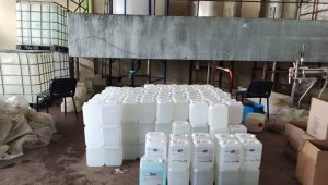 2 Ton 600 Litre Sahte Dezenfektan Ele Geçirildi
