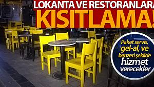 Lokanta ve Restoranlara Kısıtlama