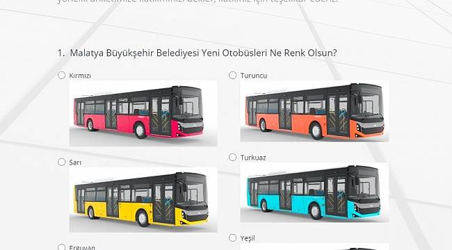 Yeni Otobüslerin Rengini Malatyalılar Belirleyecek