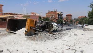 Freni Patlayan Hafriyat kamyonu ortalığı savaş alanına çevirdi