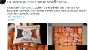 Başkan Çınar'ın '81 il'de 81 okula kayısı' hediye sözü gerçeğe dönüştü