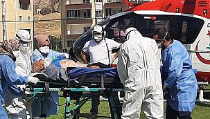 Korona hastası ambulans helikopter ile hastaneye kaldırıldı