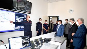 Başkan Gürkan ve Vali Baruş, yeni itfaiye binasını inceledi