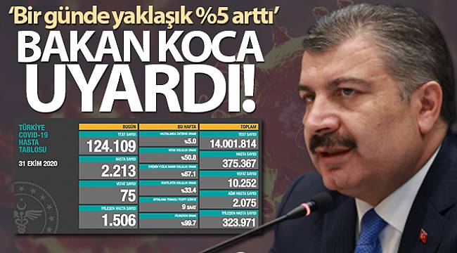 Türkiye'de son 24 saatte 2213 kişiye Kovid-19 hastalık tanısı konuldu