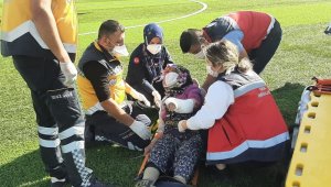 Yaşlı kadının imdadına ambulans helikopter yetişti
