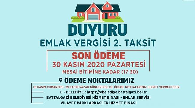 Battalgazi Belediyesi'nden vergi uyarısı