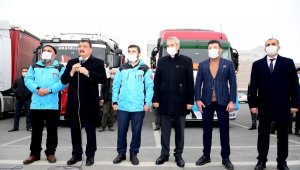 Başkan Gürkan, Yardım tırlarının uğurlama törenine katıldı