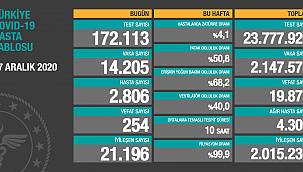 Türkiye'nin son 24 saatlik korona virüs tablosu açıklandı