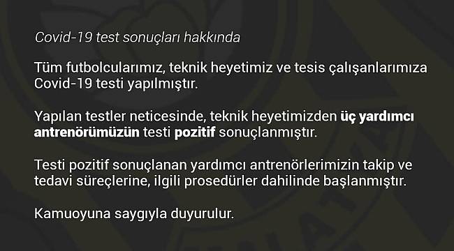 YMS'de 3 Yardımcı Antrenörün Testi Pozitif Çıktı