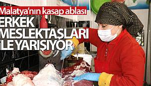 Kadın kasap erkek meslektaşları ile yarışıyor