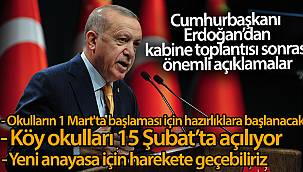 'Köy okullarında 15 Şubat'ta yüz yüze eğitim başlıyor'