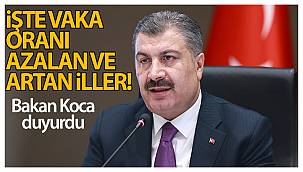 İşte vaka oranı artan ve azalan iller