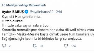 Vali Baruş; Lütfen dikkat! İlimizde vaka sayısı hızla artıyor