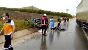 Kamyon ile traktör çarpıştı: 1 ölü