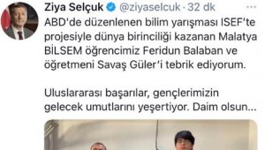 Bakan Selçuk'tan Dünya Birincisi Balaban'a Tebrik