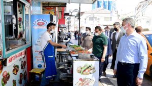 Vali Baruş ve Başkan Gürkan'dan esnafa ziyaret