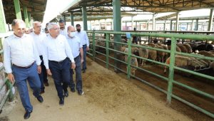 Başkan Güder, Canlı hayvan pazarını ziyaret etti