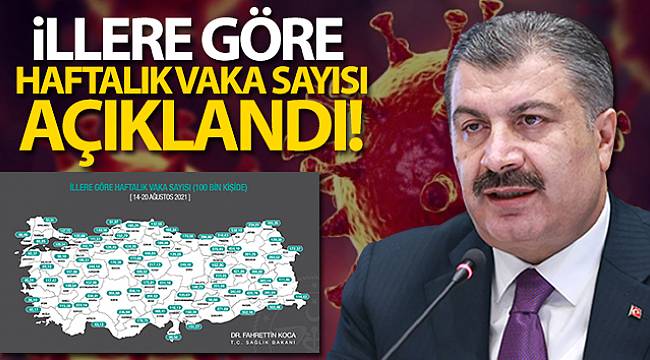 İllere göre haftalık vaka sayıları açıklandı!