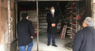 Başkan Keskin'den Bakkal Dükkanı Yanan Esnafa Ziyaret