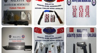 Malatya Emniyeti Yakalama Emri Bulunan 62 Kişiyi Yakaladı