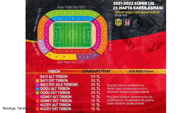 Yeni Malatyaspor-Beşiktaş maçı biletleri satışta