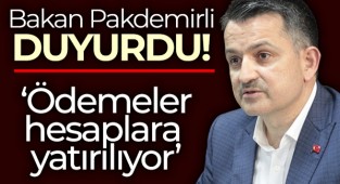 Bakan Pakdemirli; Ödemeler Hesaplara Yatırılıyor