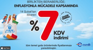 Esenlik Süper Marketlerde % 7 indirim başladı