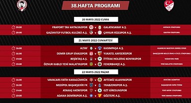 Spor Toto Süper Lig 38. Hafta Programı Belli Oldu