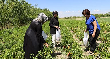 Kadın muhtarlardan üretim yapan kadınlara destek