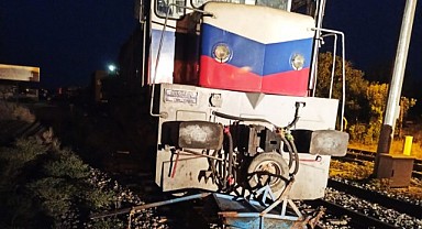 Yük treni hemzemin geçitte eşek arabasına çarptı: 1 ağır yaralı 