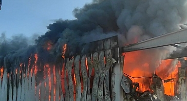 Kayısı depolama fabrikasında korkutan yangın
