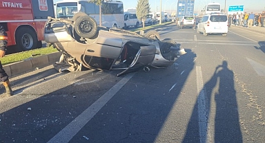 Takla Atan Otomobilin Sürücüsü Yaralandı