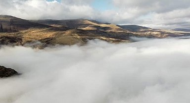 Darende'de sis, kartpostallık görüntüler oluşturdu