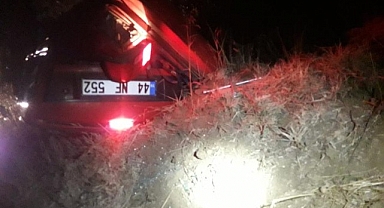 Doğanşehir'de otomobil şarampole devrildi: 2 yaralı