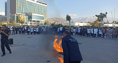 Hastanede gerçeği aratmayan tatbikat