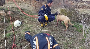 Kuyuya düşen köpek için zamanla yarıştılar