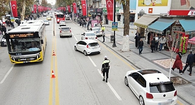 Malatya'da polisten dron desteli trafik uygulaması