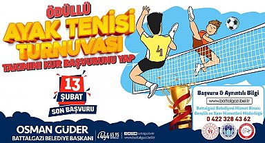 Battalgazi'de ödüllü ayak tenisi turnuvası