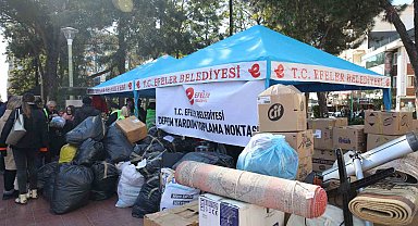 Efeler'in yardım kampanyası yoğun katılımla devam ediyor