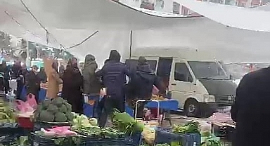 Malatya'da pazarcıların tekme tokatlı kavgası