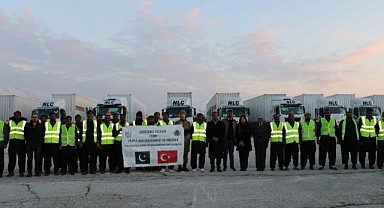 Pakistan'dan Gelen 21 Tırlık Konvoy Malatya'ya Ulaştı