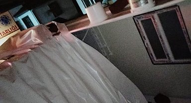 Malatya'da yağış sonrası konteynerin tavanı çöktü