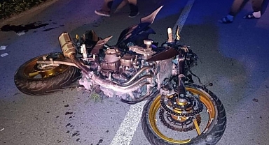 Motosiklet devrildi: 1 yaralı
