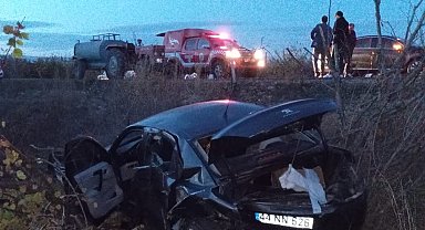 Akçadağ'da kontrolden çıkan araç şarampole devrildi: 1 yaralı