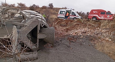 Malatya'da beton mikseri devrildi: 1 yaralı