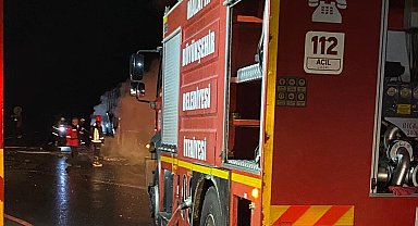 Malatya'da seyir halindeki otobüs alev aldı