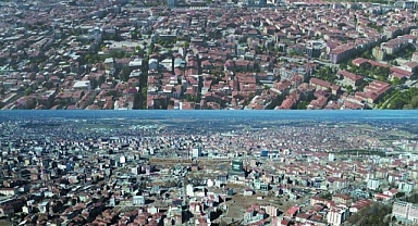 Malatya'da deprem öncesi ve sonrası çekilen görüntüler yıkımın boyutunu gözler önüne serdi