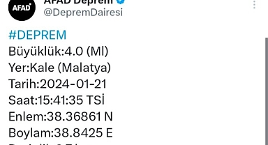 Malatya'da korkutan deprem