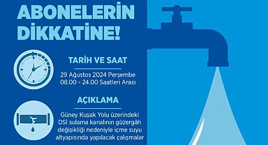 19 Mahallede Su Kesintisi Uyarısı