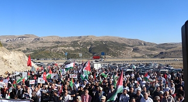 Malatya'da Filistin'e destek gösterisi